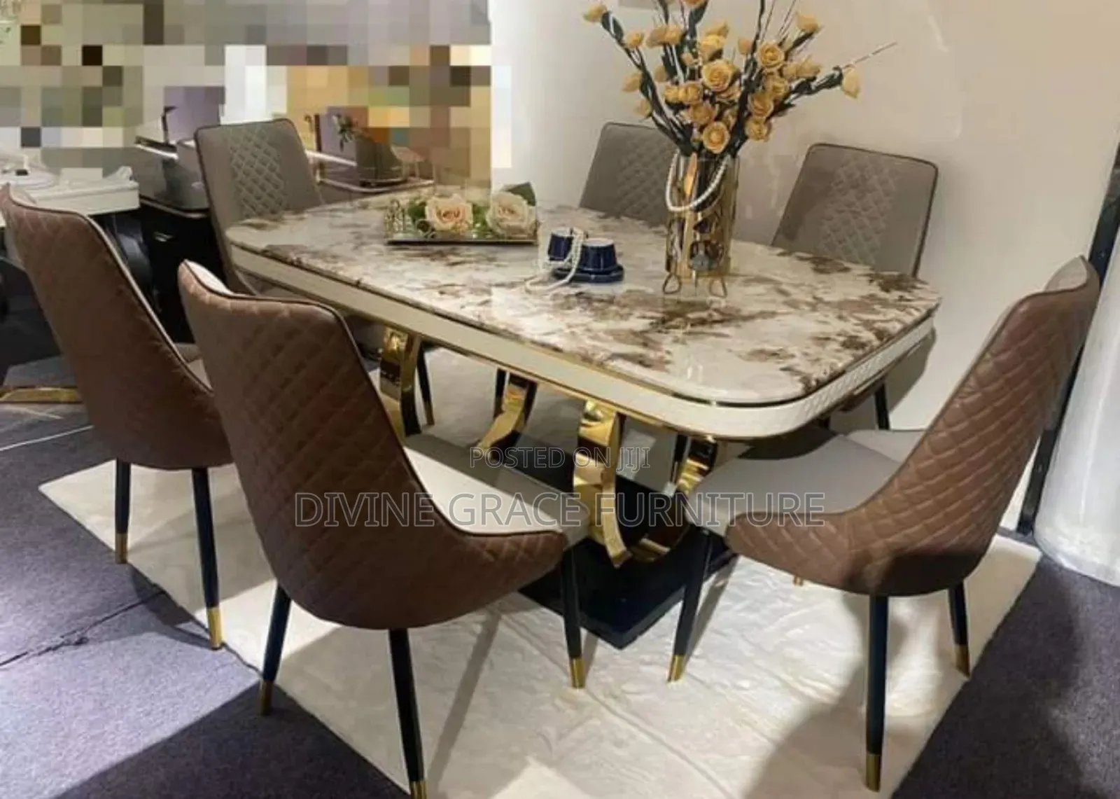 Ring Leg Dinning Table and Chairs