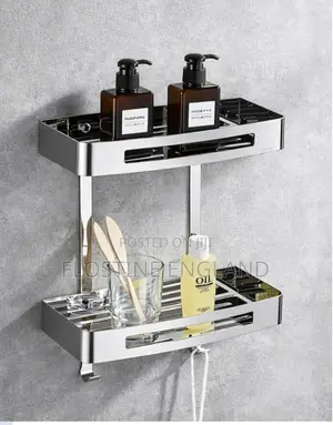 Silver Bathroom Shelves