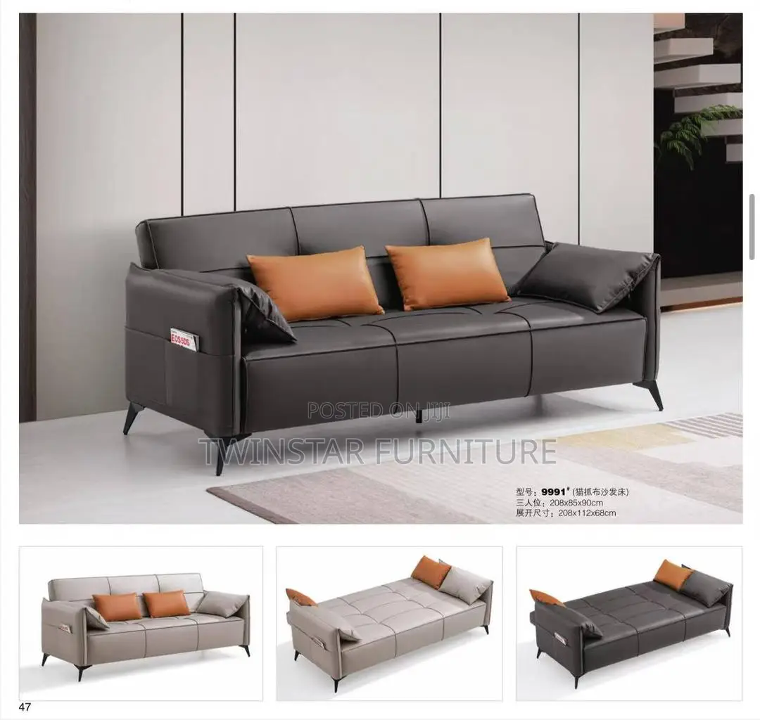 New Modern Leather Multifunctional Sofa Bed
