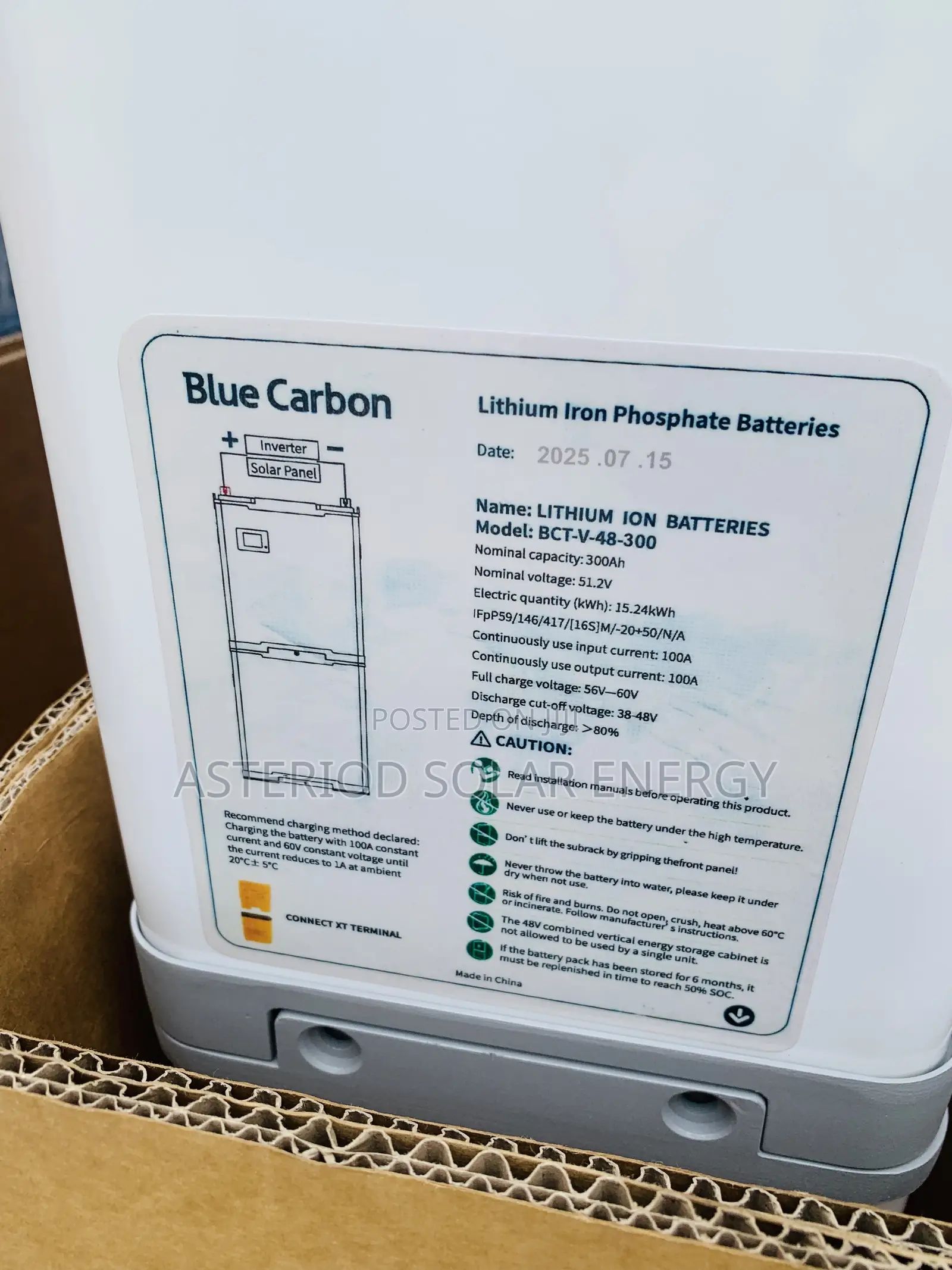 15kwh 48v Blue Carbon Lithium Ion Battery(Stackable)