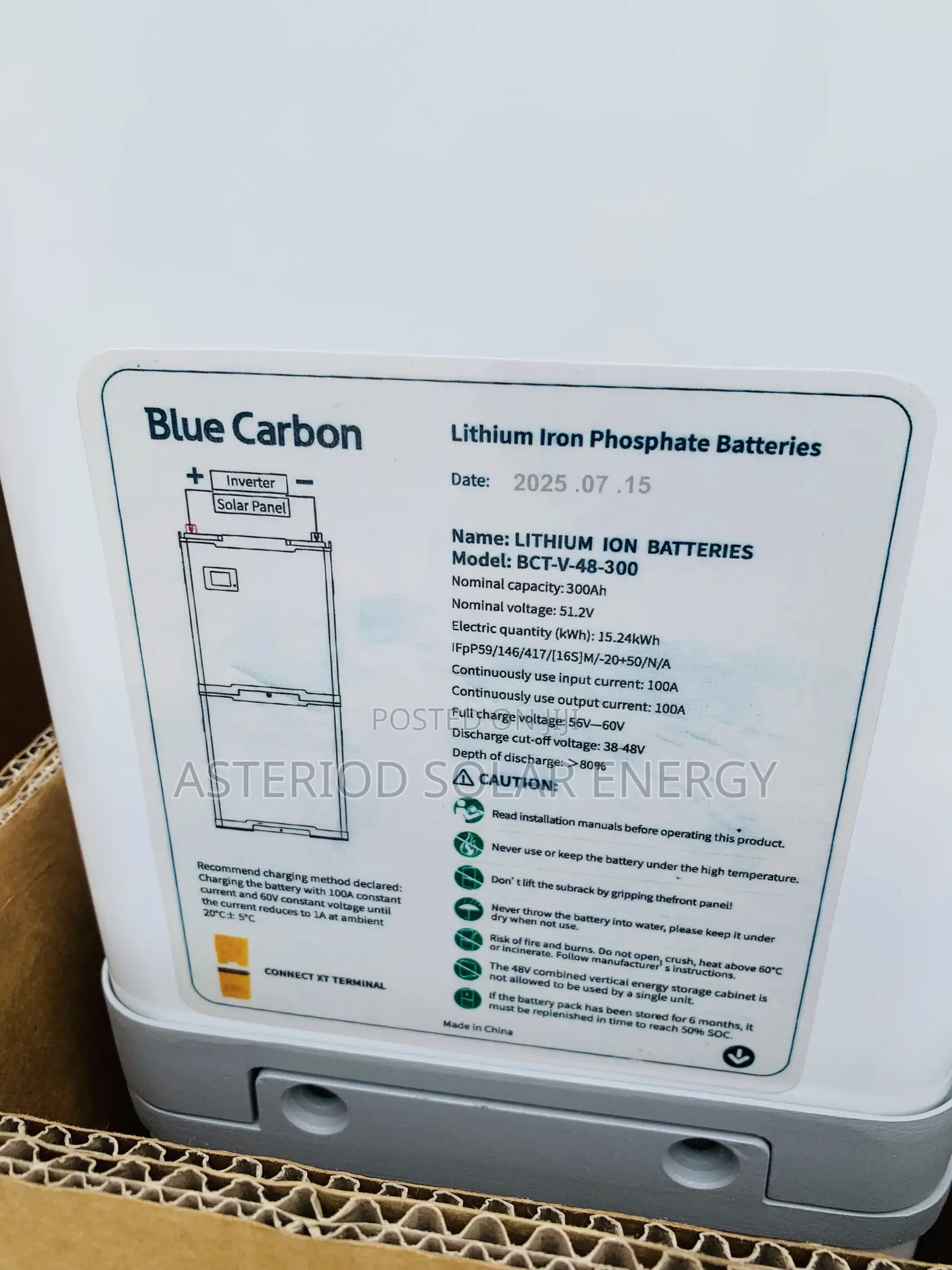 15kwh 48v Blue Carbon Lithium Ion Battery(Stackable)