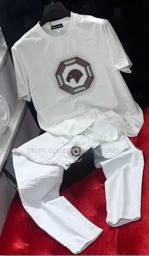 *Quality Design Luxury Fited Tee Shirt and Jeans Combo Outfit Size