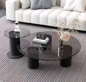 Pillar Glass Twin Table