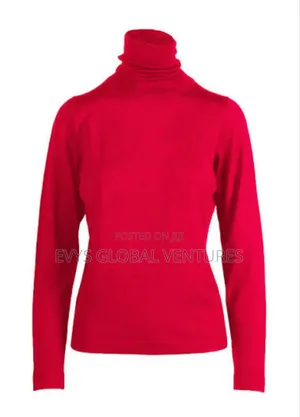 Long Sleeve Turtleneck Top - Red