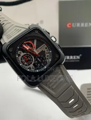 Curren Chronograph Robber Watch With Full Package