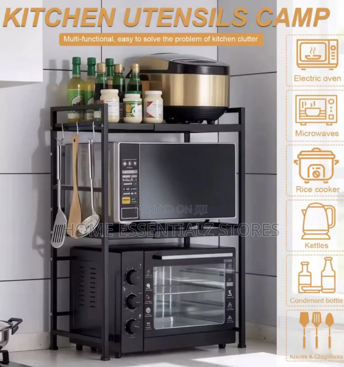 2 Tier Microwave Stand Rack - Microwave Countertop Stand