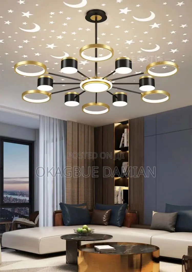 Nordic Black Starry Ceiling Chandelier Lighting
