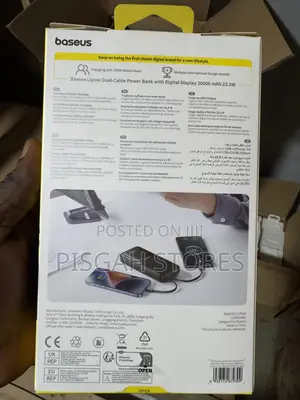 Baseus Lipow Dual-Cable 20000mah 22.5w Power Bank With Digital Display