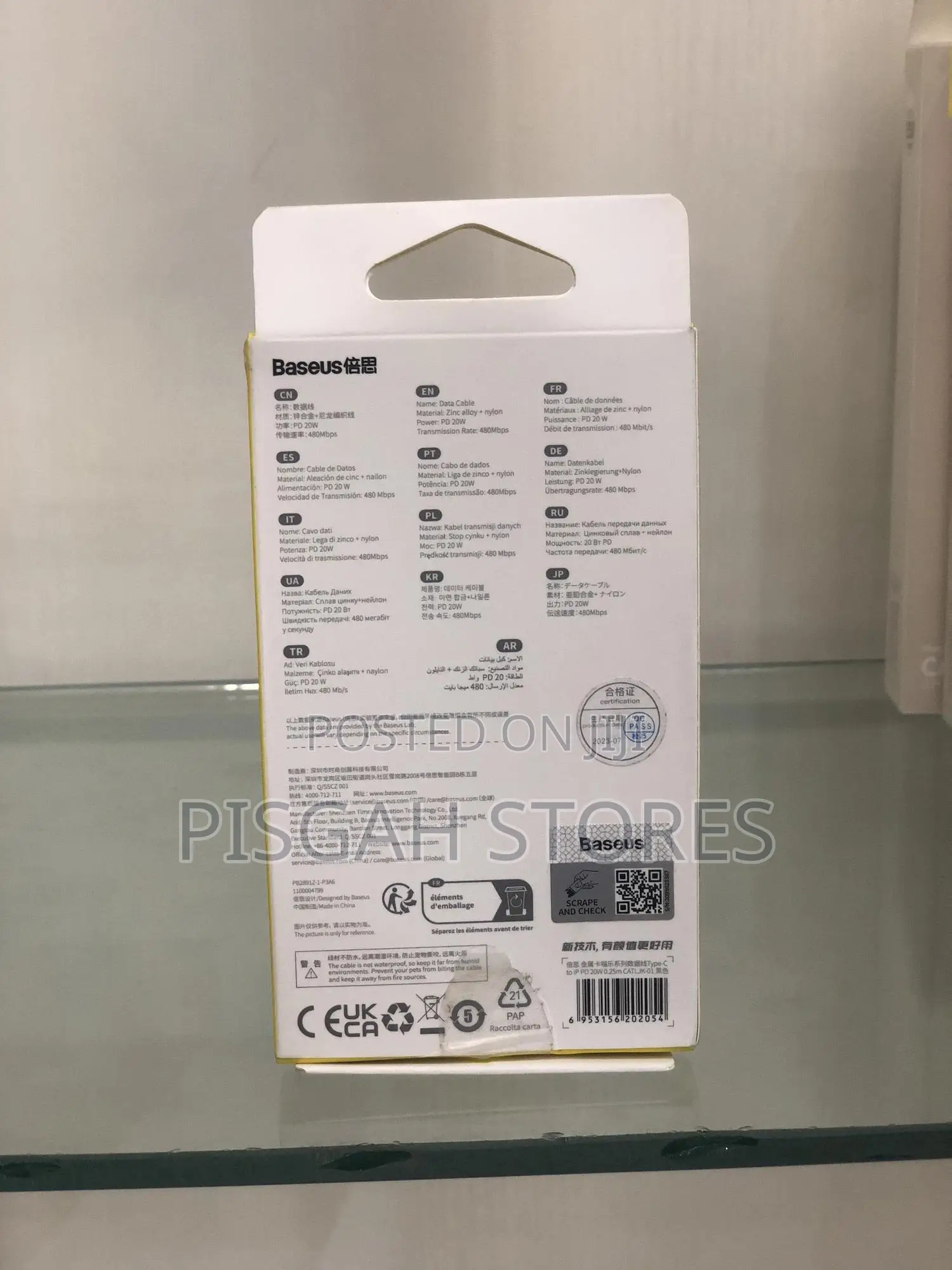 Baseus Type-C to Ip Pd 20w Cable