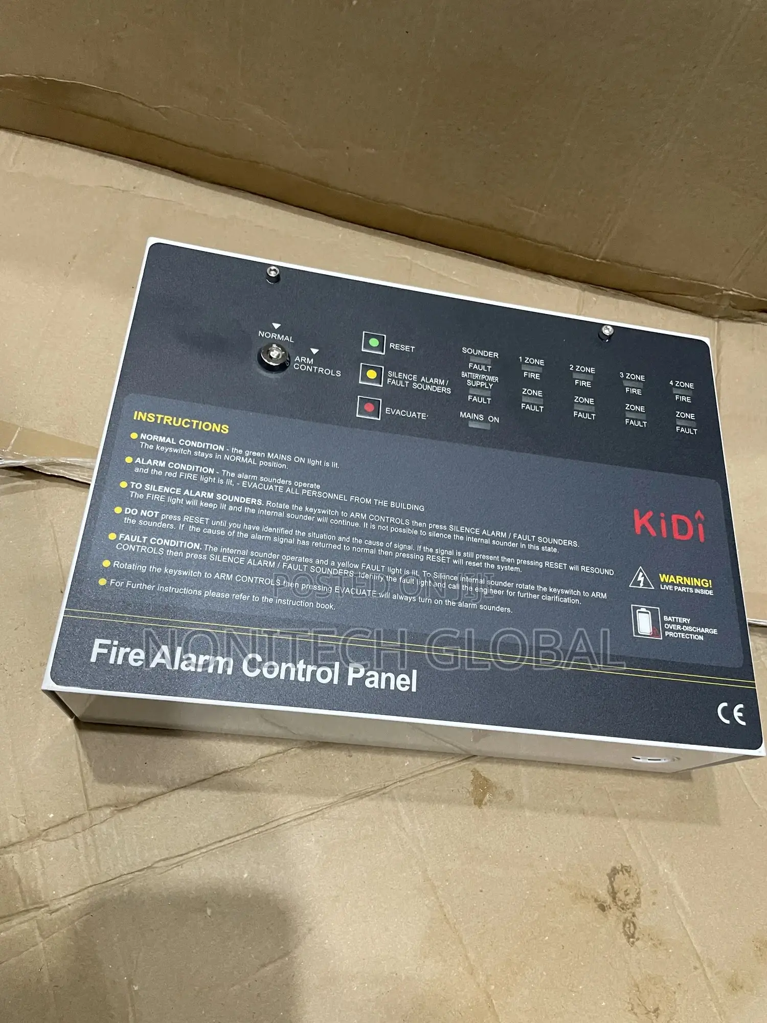 4zone Kidi Conventional Fire Alarm Control Panel