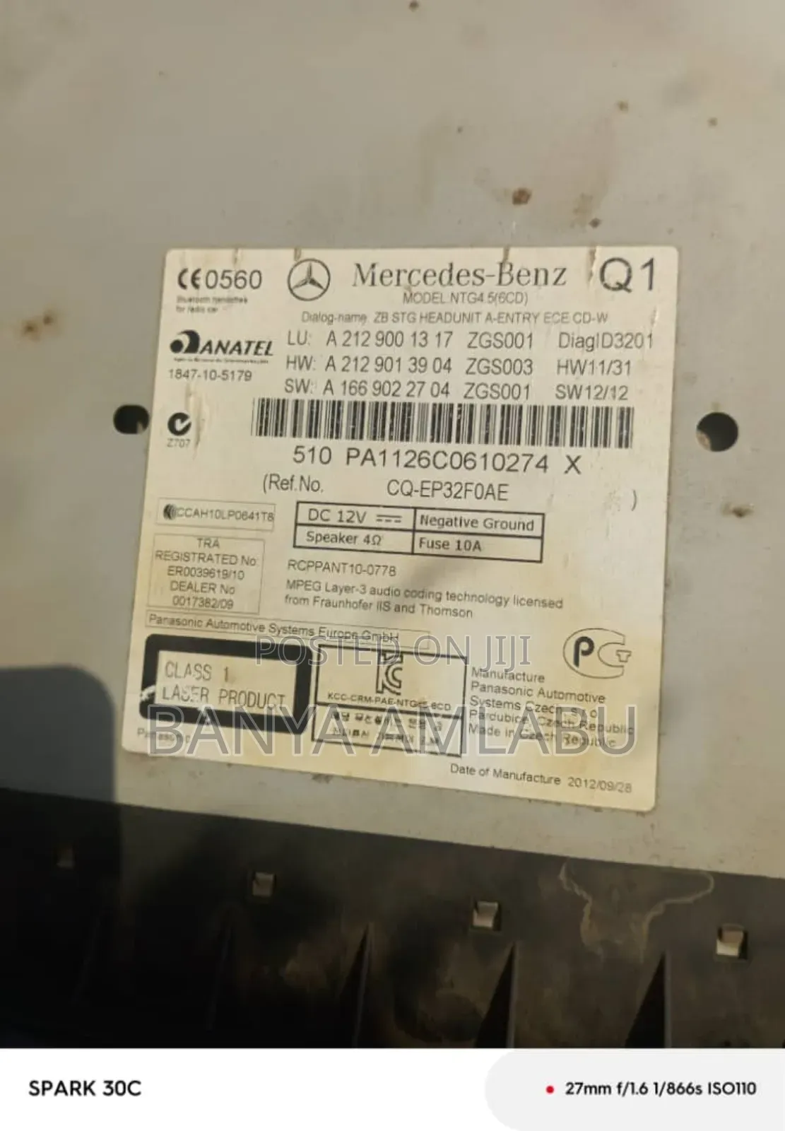 Antitheft Radio Code for Benz