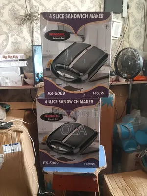 Eurosonic 4-Slice Sandwich Maker (Es-5009) - 1400w Fast Toaster