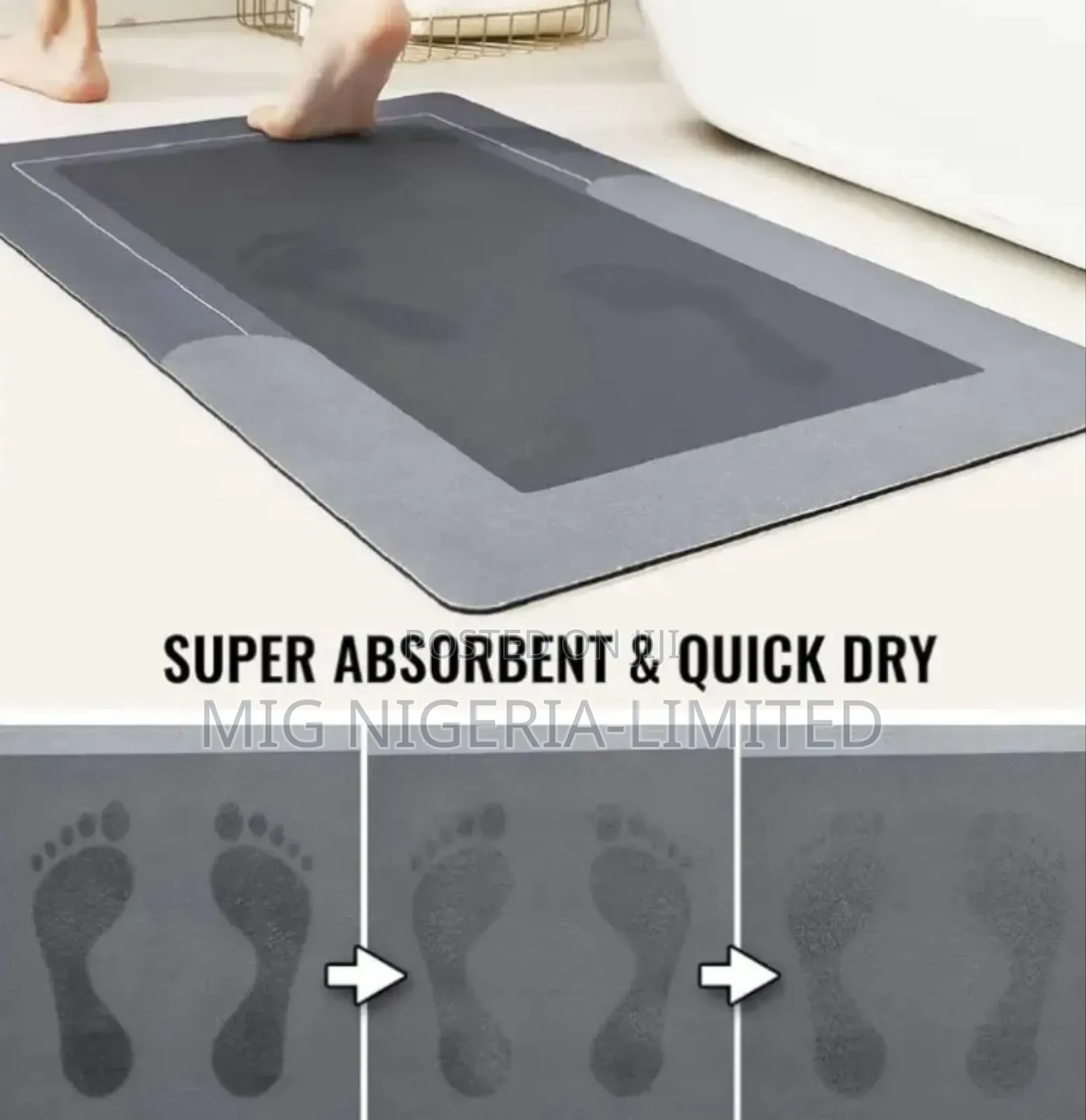 3pcs Non-Slip Silicone Bathroom Set, Super Absorb Quick-Dry Bath Mat