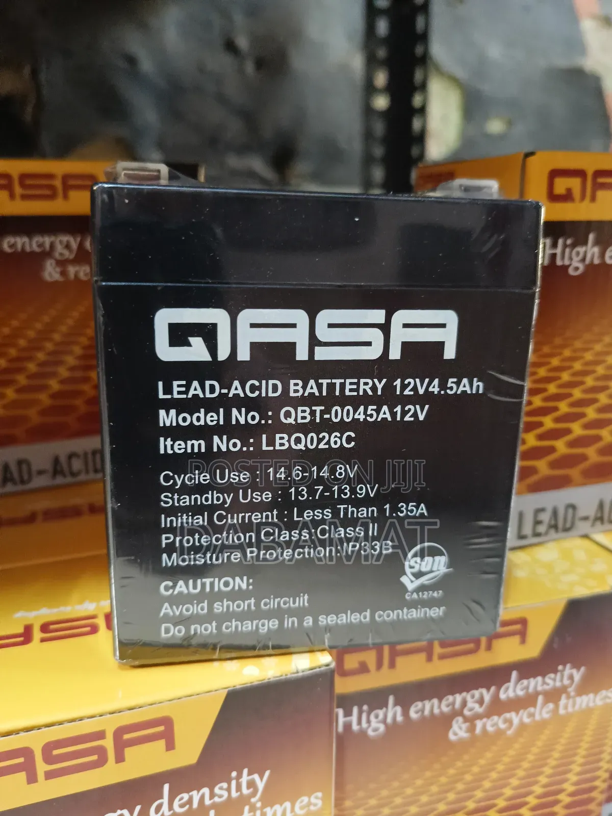 Qasa 12v 4.5ah Rechargeable Fan Replacement Battery