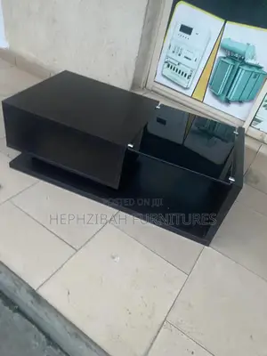 Black Modern Center Table With Glass