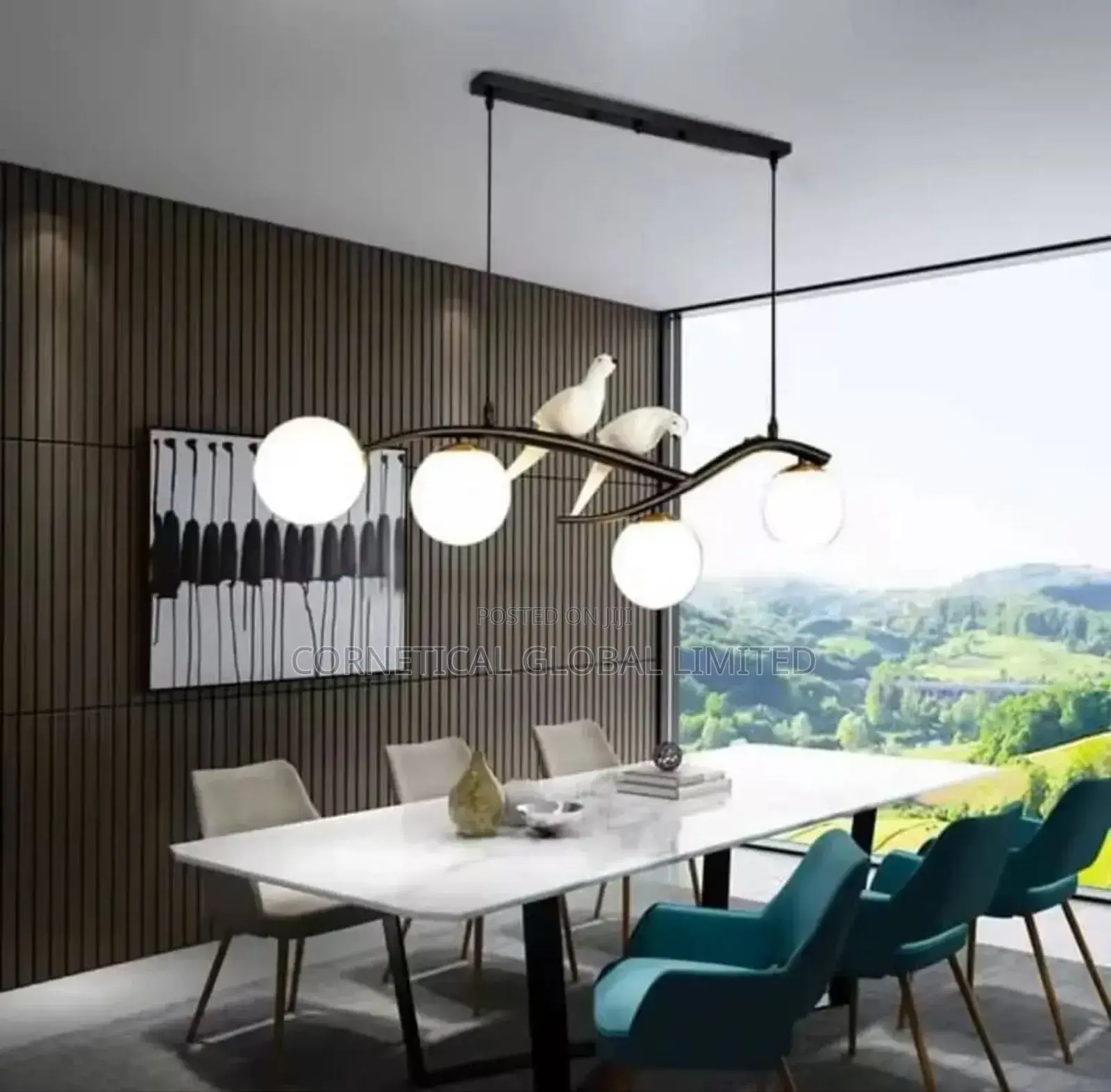 Modern Bird-accent Glass Pendant Chandelier