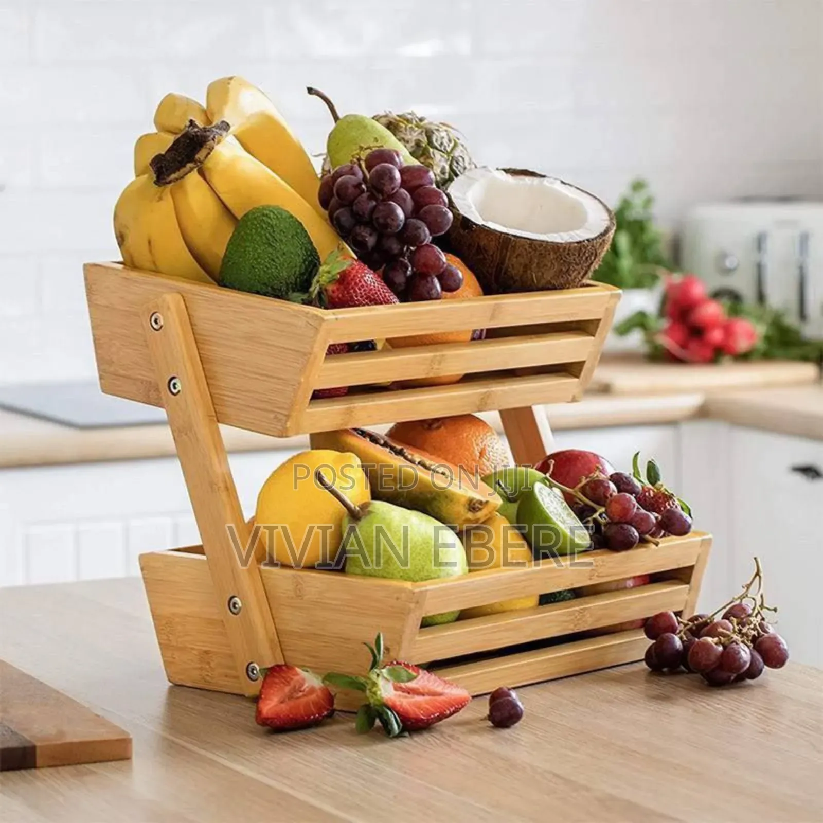 2layer Wooden Fruit Rack