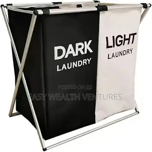 Large Laundry Basket, 2/3 Section Foldable Dirty Clothes Hamper