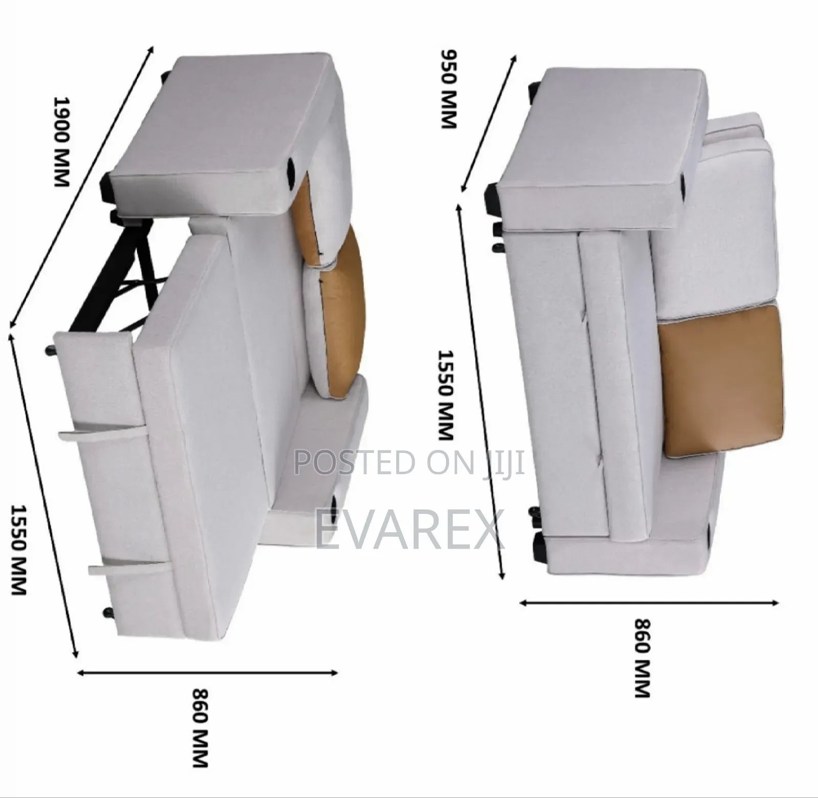 Exotic Adjustable Grey Sofa/Bed. Foldable Bed/Chair