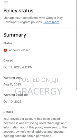 Unused Google Play Console Needed