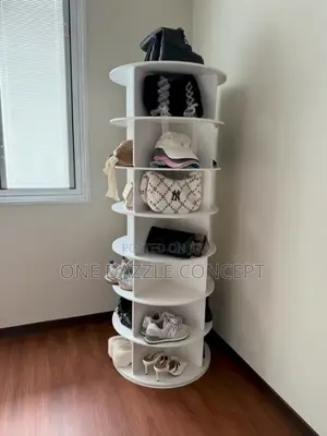 7-tier Wooden Rotating Shoe Rack