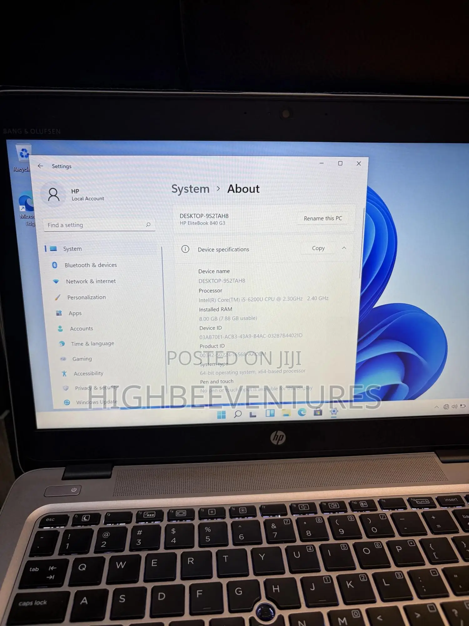 Laptop HP EliteBook 840 G3 8GB Intel Core i5 SSD 256GB