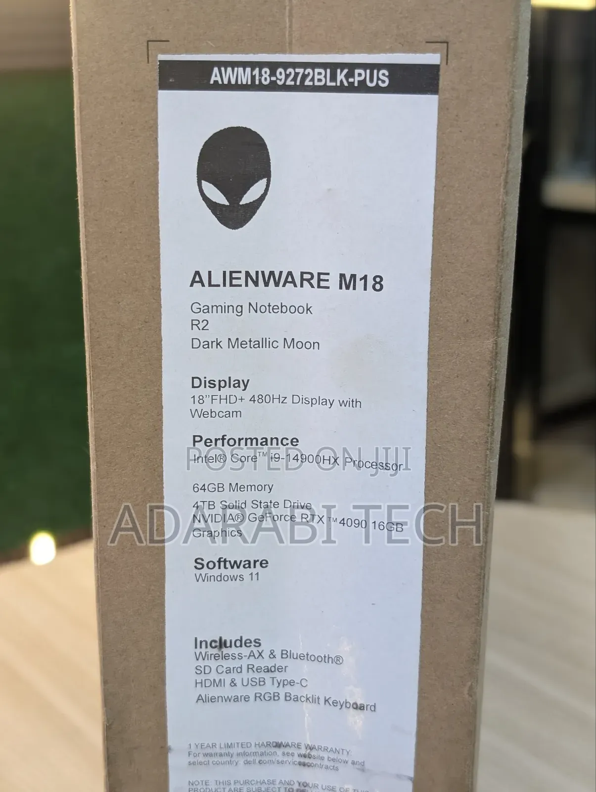 New Laptop Dell Alienware M18 R2 64GB Intel Core I9 SSD 2T