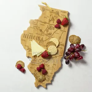 Illinois State Shaped Serving and Cutting Board, Wall Display