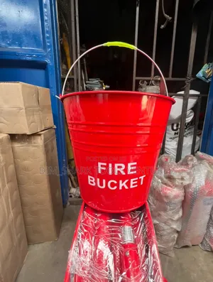 Red Metal Fire Bucket