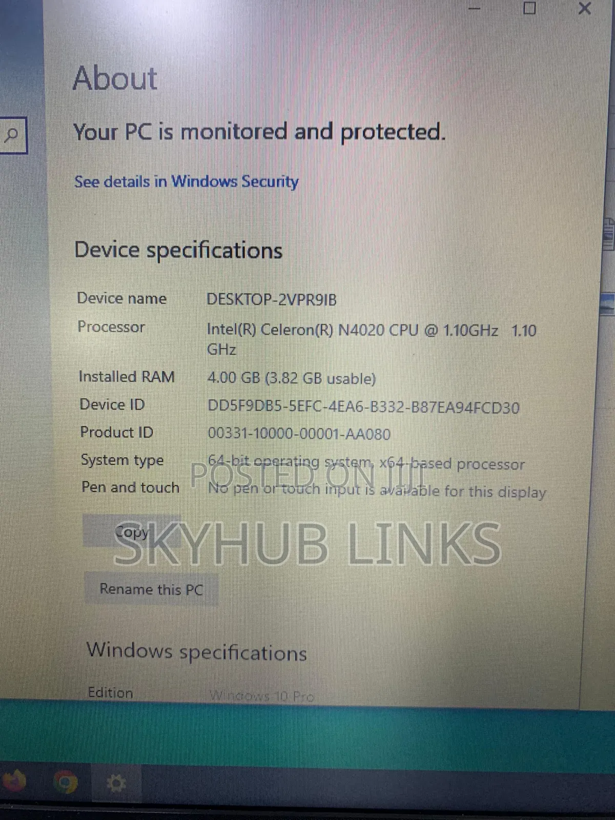 Laptop HP 250 G7 4GB Intel Celeron SSD 128GB