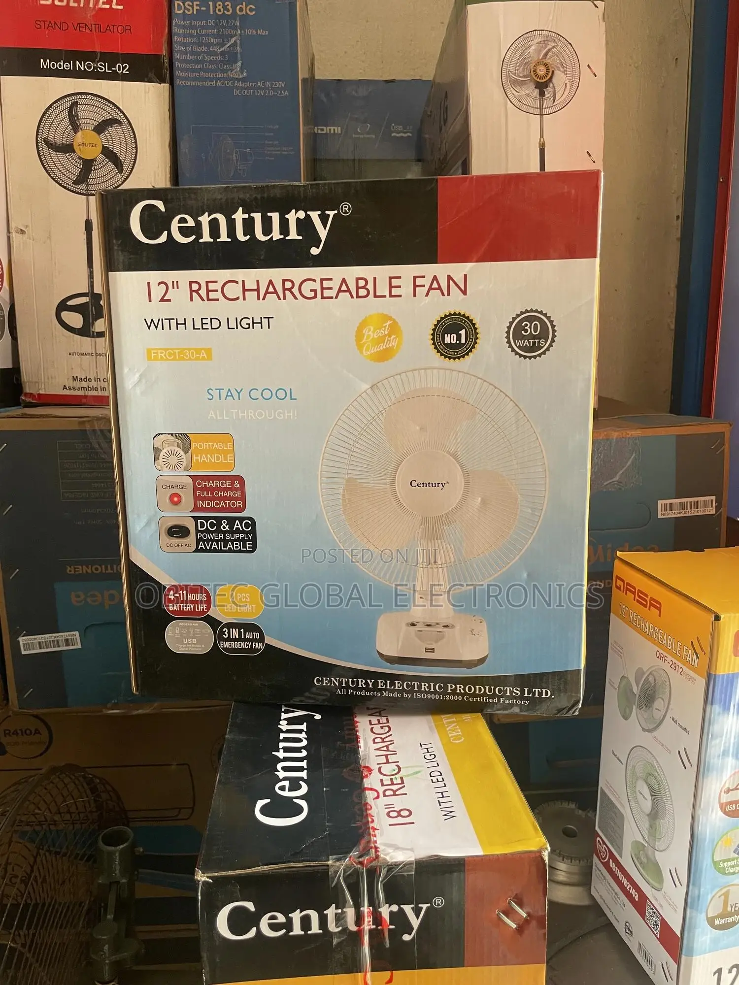 Century Recheable Table Fan 12”