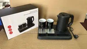 Kettle and Tray With Two Ceramic Cups