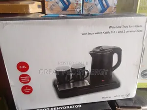 Kettle and Tray With Two Ceramic Cups