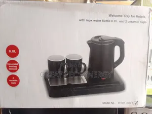 Kettle and Tray With Two Ceramic Cups