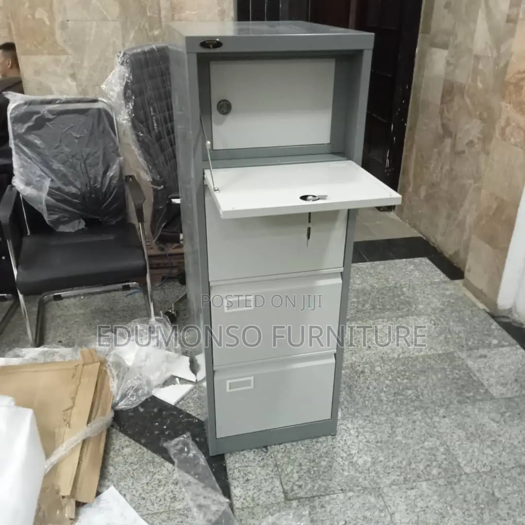 Heavy-Duty Metal Filing Cabinet With Lock