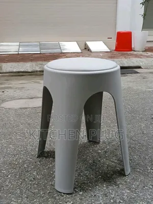 These Are Modern, Stackable Plastic Stools With Cushioned Seats.