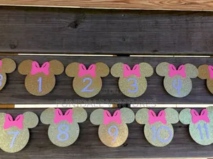 Minnie Mouse Head Nb to One Year Banner