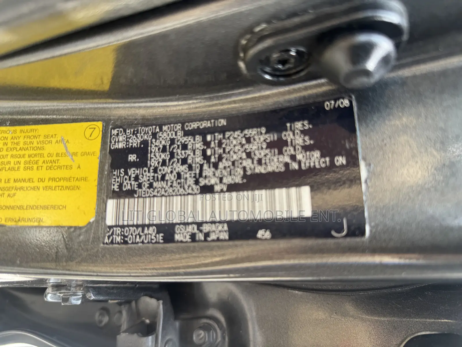 Toyota Highlander Limited 2008 Gray