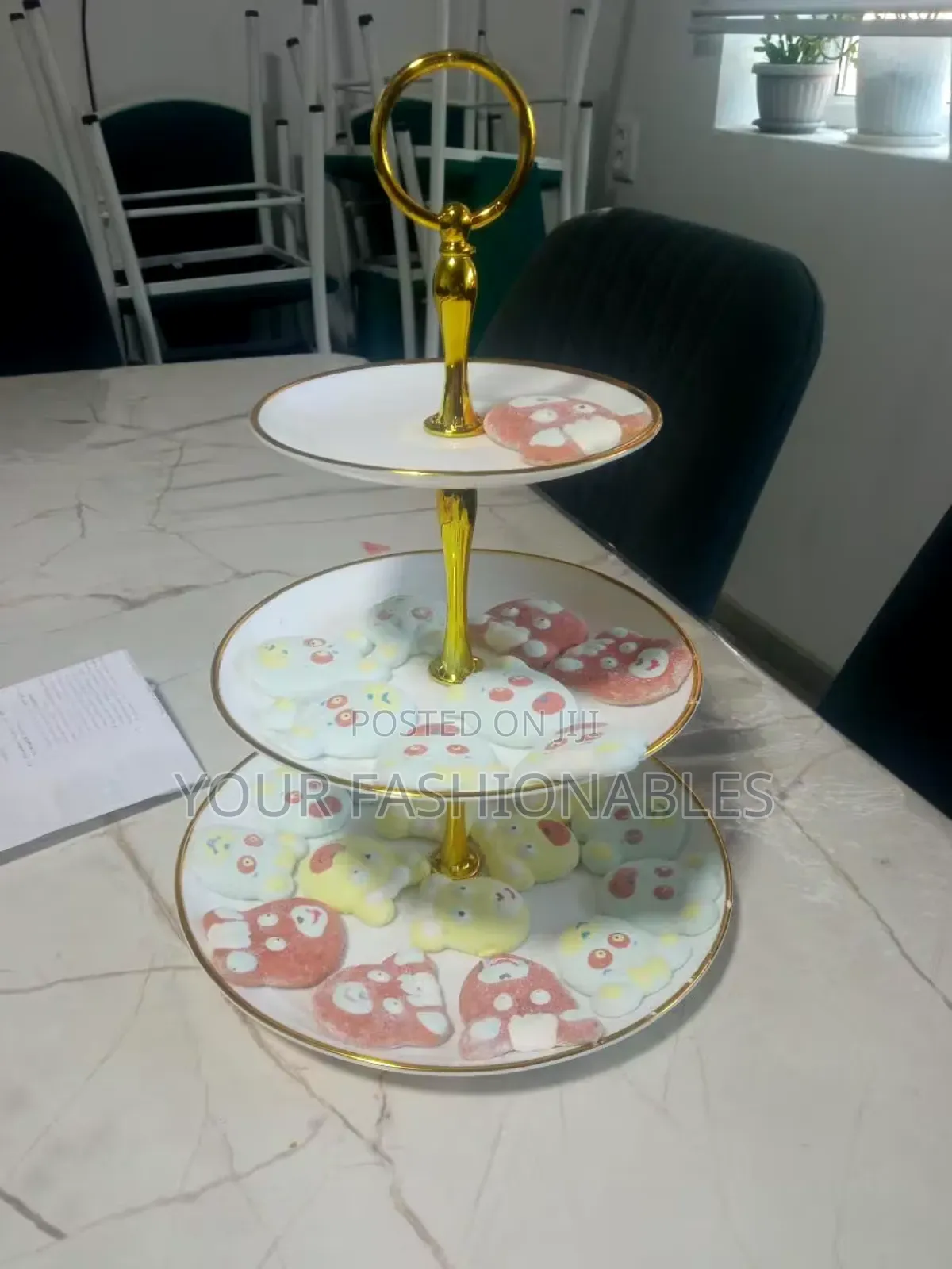 White Pp 3 Layer Cake Food Display Stand
