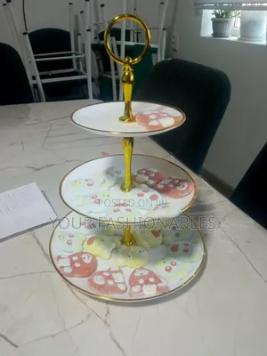 White Pp 3 Layer Cake Food Display Stand