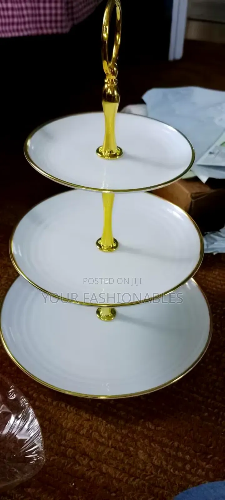 White Pp 3 Layer Cake Food Display Stand