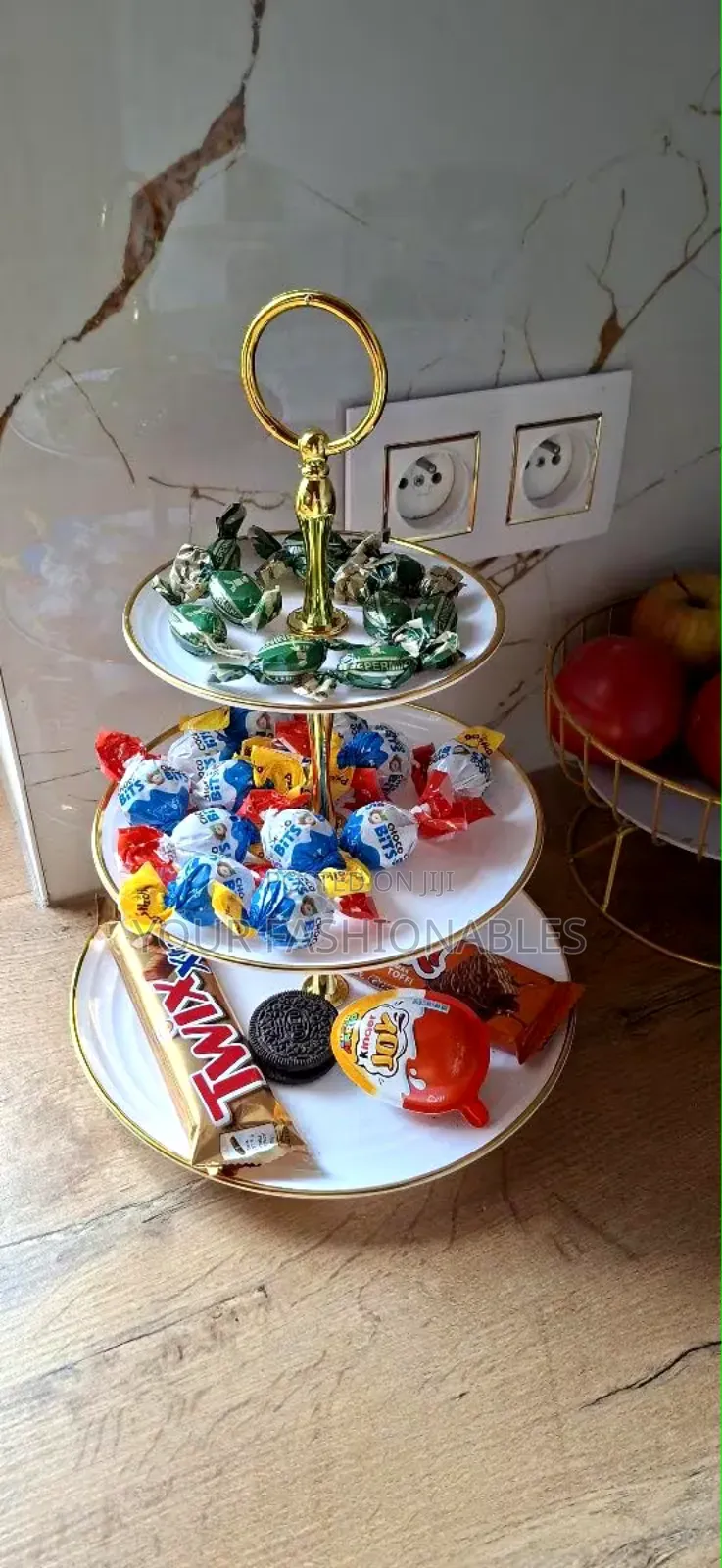 White Pp 3 Layer Cake Food Display Stand