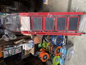 5 Step Red and Black Folding Ladder.