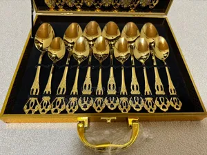 24pcs Gold Cutlery Set