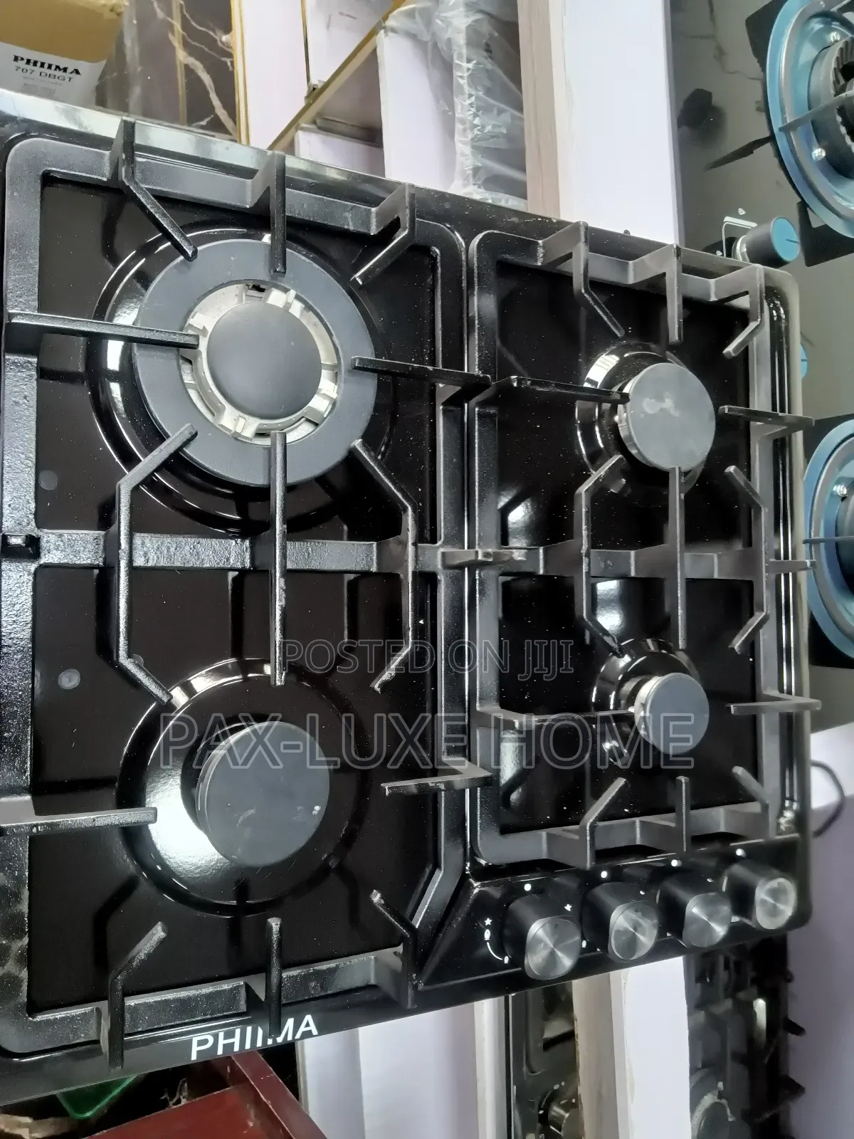 4 Burner Black Stainless Gas Hob