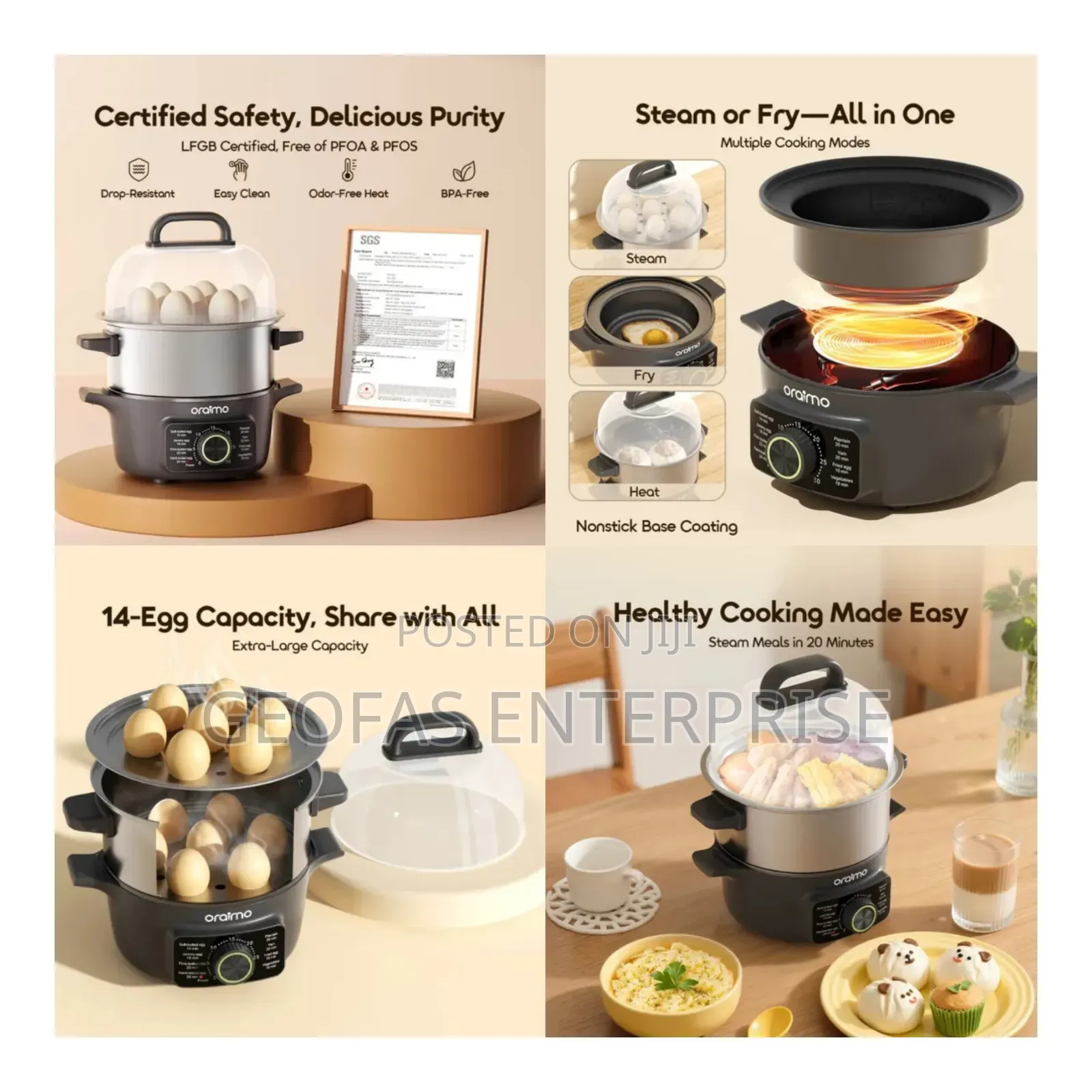 Oraimo Easyegg Double-Layer Electric Egg Egg Steamer