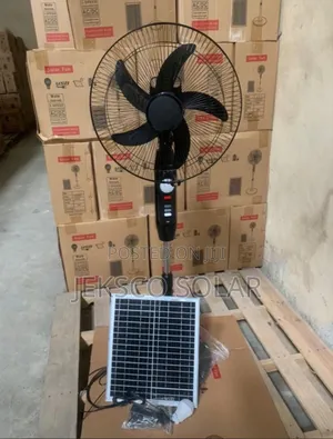 Solar Fan Rechargeable Standing Fan, Yobolife.