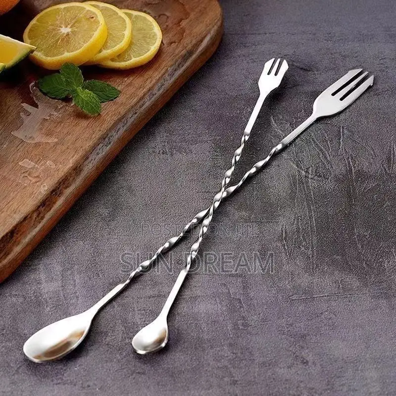 Mix Spoon Cocktail Mixer Milk Tea Stirring Rod