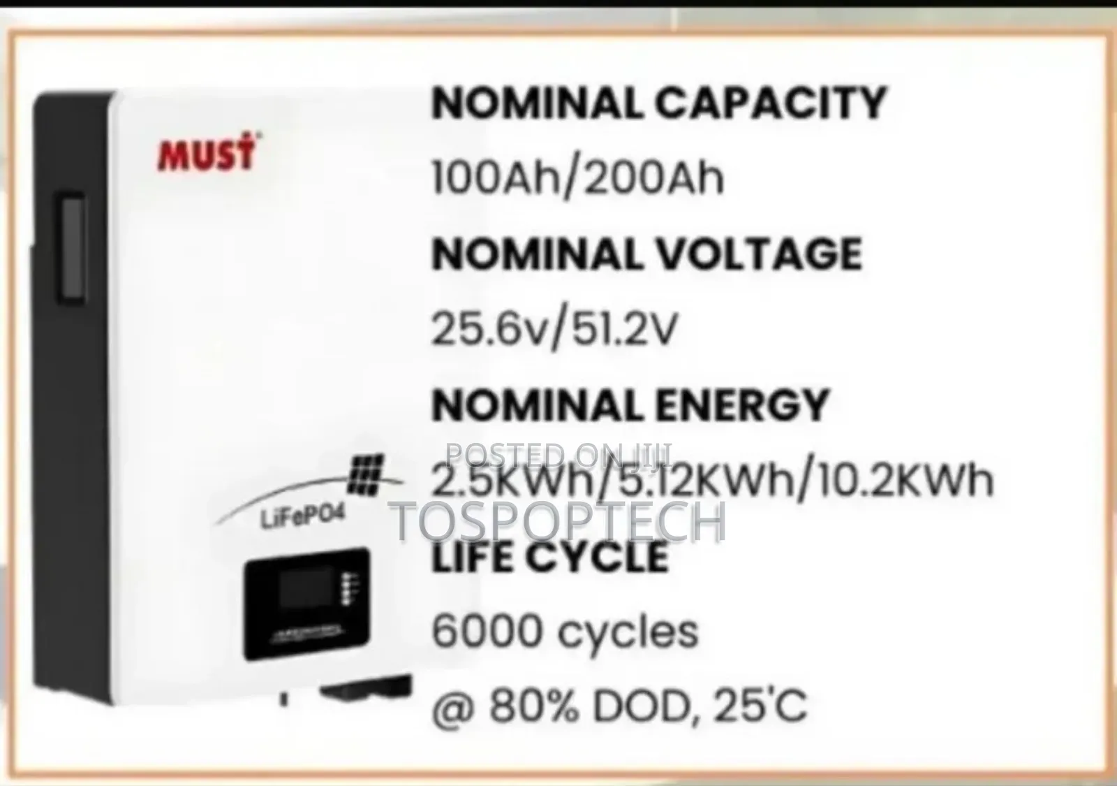 5kwh Lithium 24v Battery Must