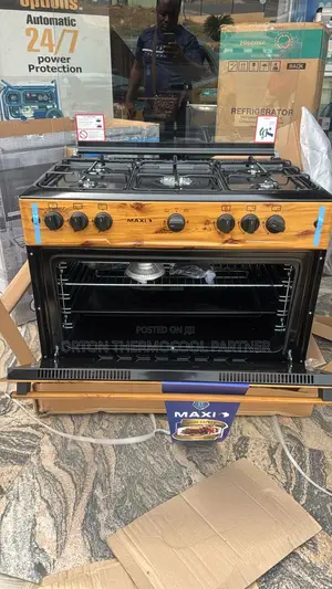 Maxi Standing Gas Cooker Wooden 5 Burner